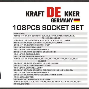 Kraftdekker 108 pcs tool set - Image 2