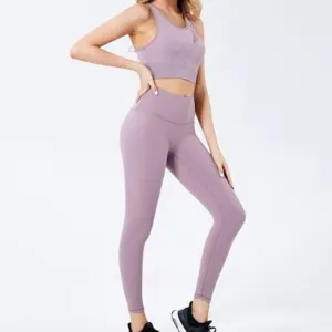 Seamless Yoga Set Women Summer Vest Top Gym Sport Bra High Waist Tight Leggings Push Up Fitness Suit Shorts Sets by TAJJ SPORTS