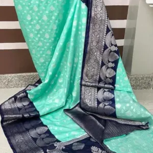 Banarasi dyablekatan georget bridle and party wear saree - Image 2
