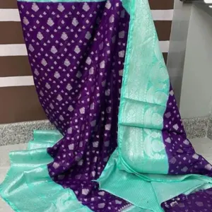 Banarasi dyablekatan georget bridle and party wear saree - Image 3