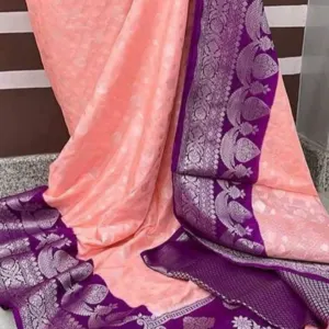 Banarasi dyablekatan georget bridle and party wear saree - Image 4