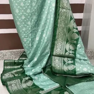 Banarasi dyablekatan georget bridle and party wear saree - Image 5