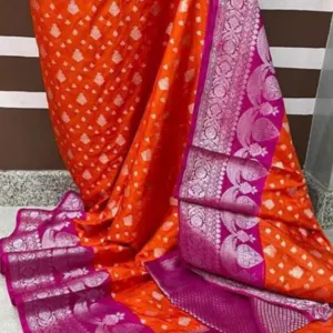 Banarasi dyablekatan georget bridle and party wear saree - Image 6