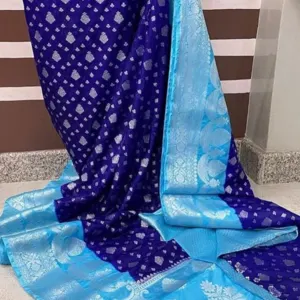 Banarasi dyablekatan georget bridle and party wear saree - Image 7