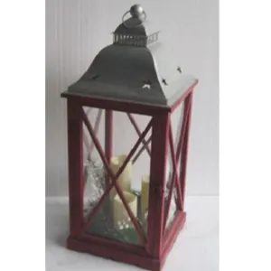Christmas Lantern with LED Candle by ATBiz Sourcing Inc.