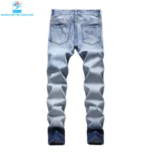 Custom Wholesale Men Jeans High Quality Fit Slim Jeans Men Spring Summer - Image 2