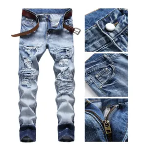 Custom Wholesale Men Jeans High Quality Fit Slim Jeans Men Spring Summer - Image 3