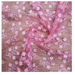 Embroidered Net Fabric by VANDANA IMPEX