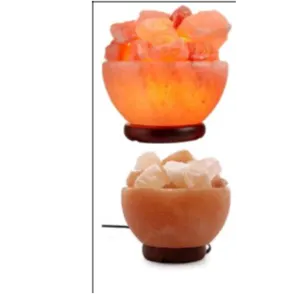 Himalayan Salt Lamp Bowl with Natural Crystal Chunks