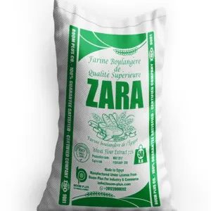 Premium Bread Wheat Flour 50 kg t55 Zara Brand Flour Egyptian Product Atta Chakki Gluten 32% by Boom Plus for Manufacturing & Commerce