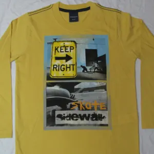 Boy's long sleeve solid dyed t-shirt. - Image 3