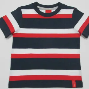 Boy's short sleeve yarn dyed t-shirt.