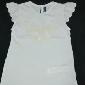 Girl's short sleeve & Sleeve less solid dyed t-shirt. - Image 5