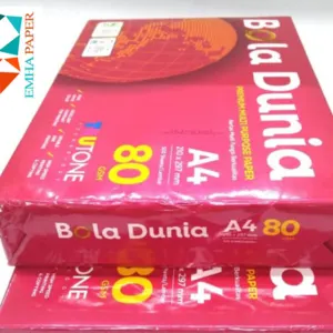 Wholesale copy papers A4 80 gsm bola dunia by Emha Paper