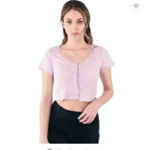 USBD Women short sleeve Blouse Button Down Scoop Neck Summer Croptop - Image 4