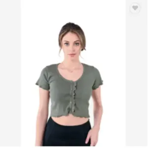 USBD Women short sleeve Blouse Button Down Scoop Neck Summer Croptop - Image 5