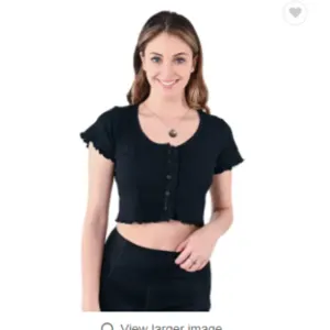 USBD Women short sleeve Blouse Button Down Scoop Neck Summer Croptop by USBD FASHION LLC