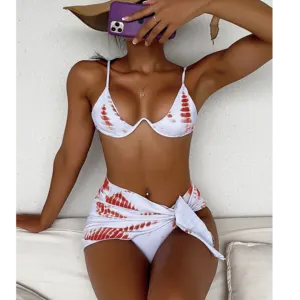 Custom swimsuit with logo, label, pattern by Dalian Ally International Trade Co., Ltd.