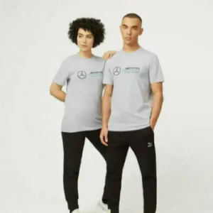 CMC Motorsports Premium Quality Mercedes Be-nz AMG Petronas F1 Unisex Large Logo T-shirt Black / Gray / White by CMC Motorsports LLC
