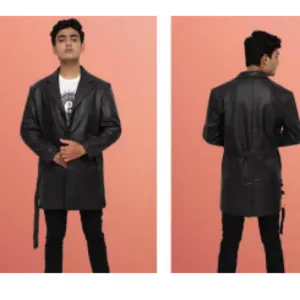 Leather Overcoa t Jacket