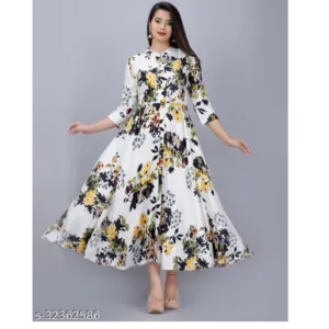 Fabric rayon anarkali gown by Voxxy international