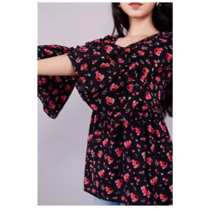 Fabric rayon flower print top