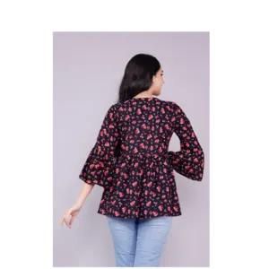 Fabric rayon flower print top - Image 2