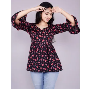 Fabric rayon flower print top - Image 6