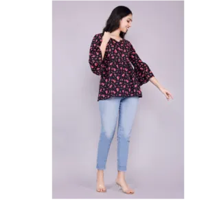 Fabric rayon flower print top - Image 7