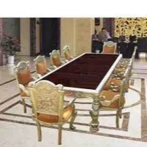 wooden metal meenakari dining set