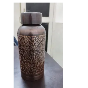 Antique Copper Water Bottle 600ml, 850ml, 1000ml by Maa Uma Gift's Corner