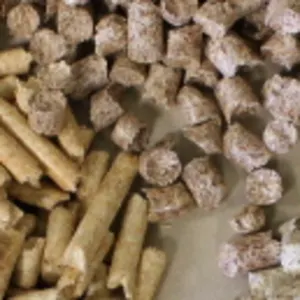 Yellow and cappucino colour wood pellets. Premium and industrial classes. by WooDP