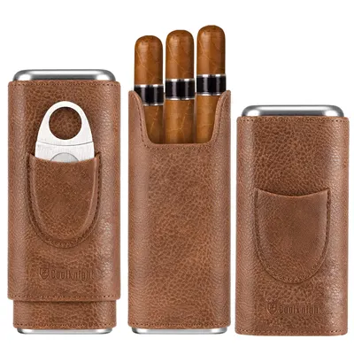 Genuine Leather Cigarette Holder and Case, Capacity Up to 20 Regular, King and Slim Size Cigarettes (Not for SuperSlim, 100s and 110s Size)