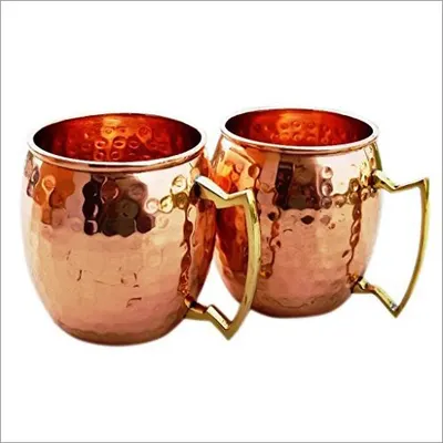Set of 2 Copper Bottle(Plain & Hammered)950 ml