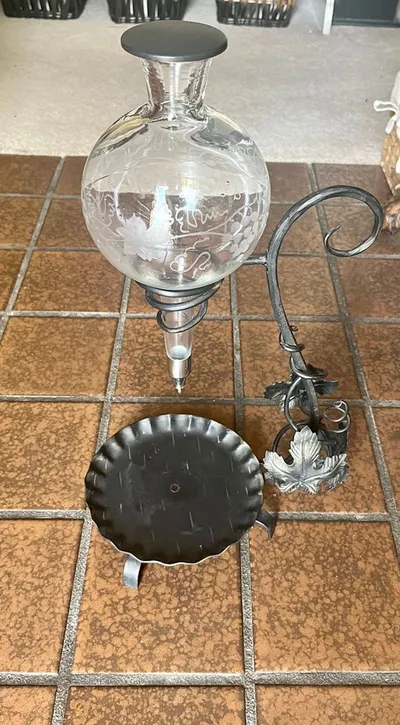 metal candle holder with glass