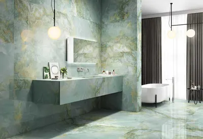 Rainforest Green And Gold Marble
