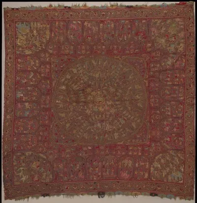 Psychedelic Celestial Indian Sun Hippy Tapestry