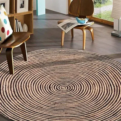 Coptic Hand Tufted Woollen Round Rug by Aman Carpet