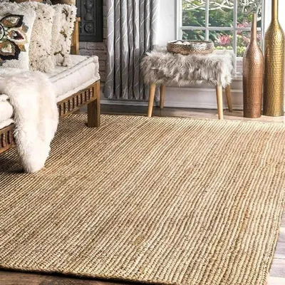 The Striped Boho Natural Jute Rug
