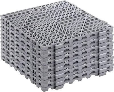 Nawoo 6 Slats Wood Interlocking Decking Tiles