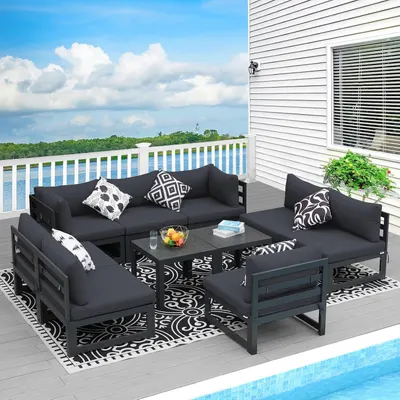Wicker Rattan Patio Outdoor Garden Sectional Set by Man Khai Furniture Interior Export Import Company
