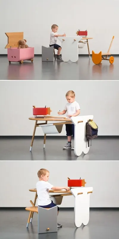 Kids Baby Desk With Chairs