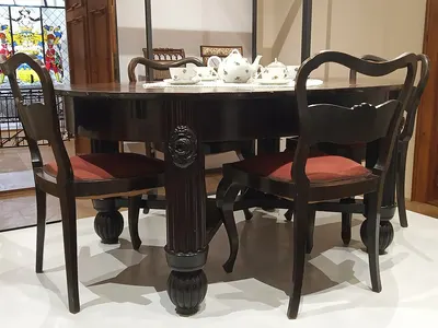 Ebony Wood Round Table