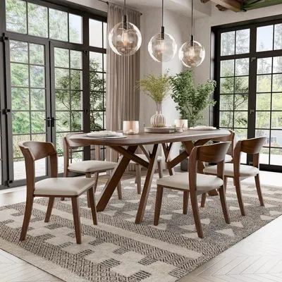 Trembesi Dining Set with H Chair