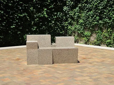 Stone Bench With Backrest