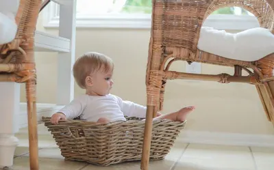 Beautiful White Wicker Storage Basket