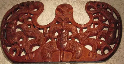 Hand carved wooden devil mask - wall décor