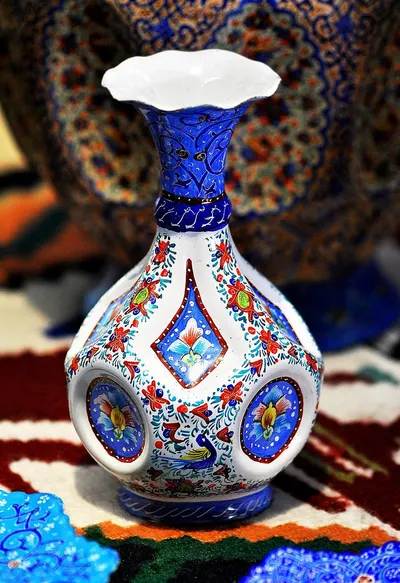 Persian Minakari (Painted Enamel) Small Vase