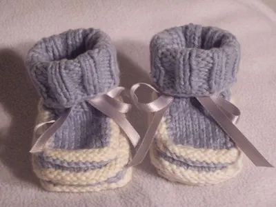 Pure Gray and Blue Color Soft Baby Shoes