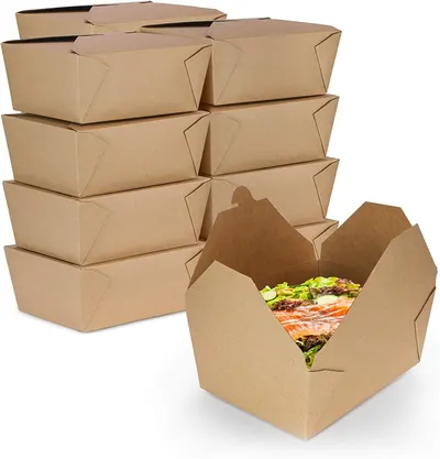 Brown Kraft Hot Food Boxes/Fold Pak Containers by HN Evertrade Exp And Imp Co. Ltd.